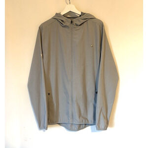 Vuori Jacket Large Mens Full Zip Hoodie Gray Lightweight Outdoor Trainer Shell